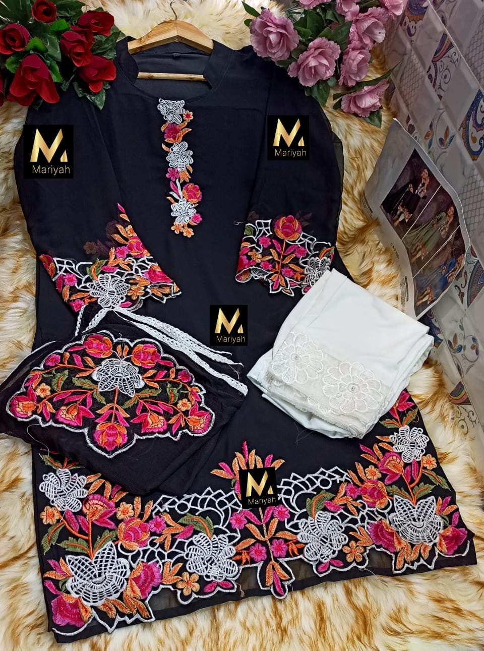 Mariyah M 48 Fancy Ethnic Wear Georgette Ready Made Pakistani Suit Collection